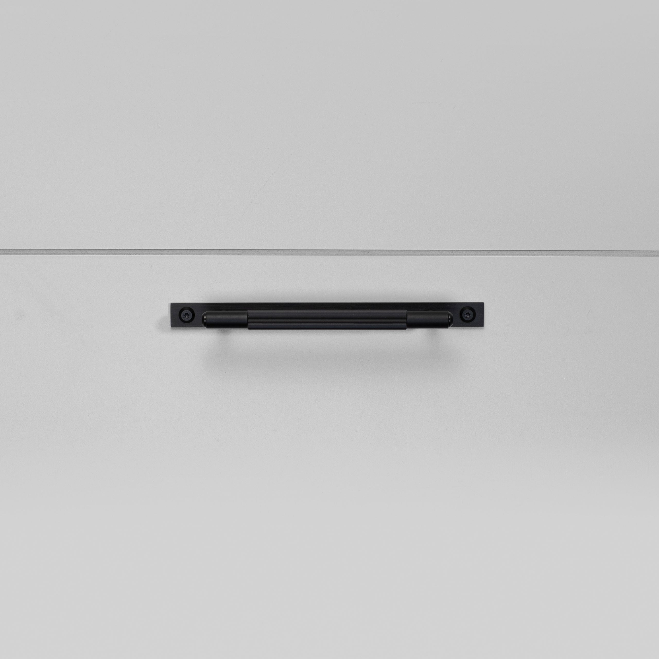 Linear Knurled Bar Cabinet Pull and Backplate