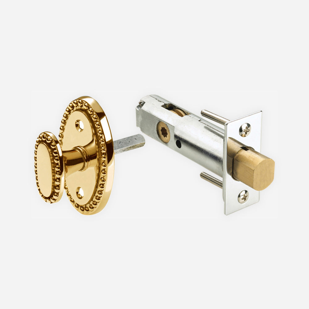Louis Beaded Brass Privacy Bolt