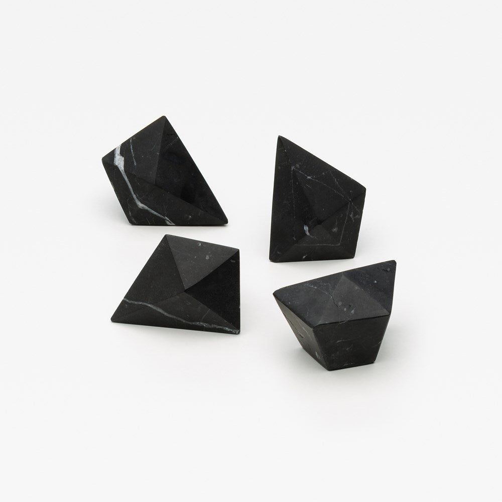 Black Marble Prism Cabinet Knob