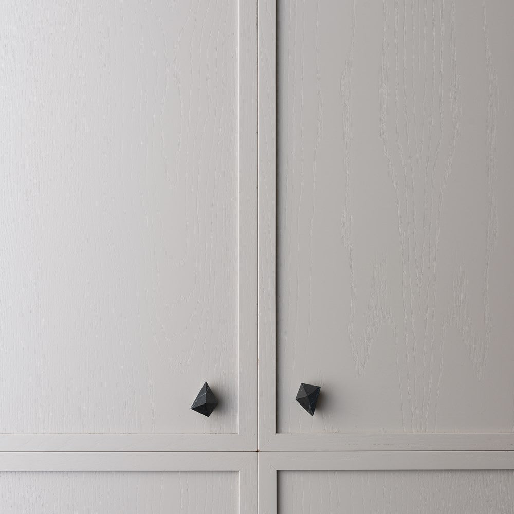 Black Marble Prism Cabinet Knob