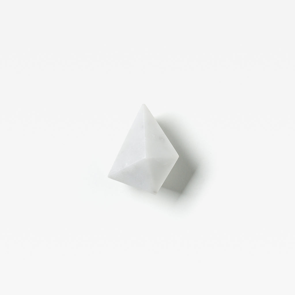Carrara Marble Prism Cabinet Knob
