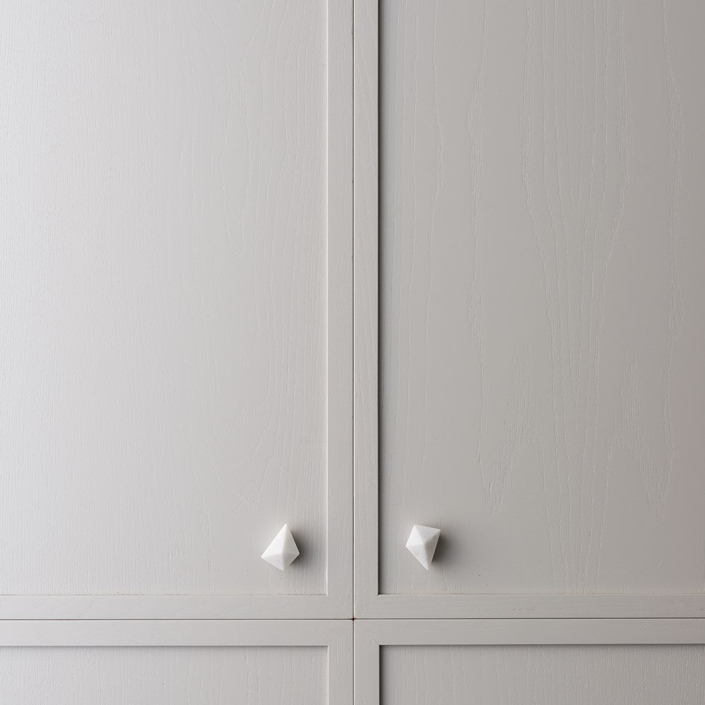 Carrara Marble Prism Cabinet Knob
