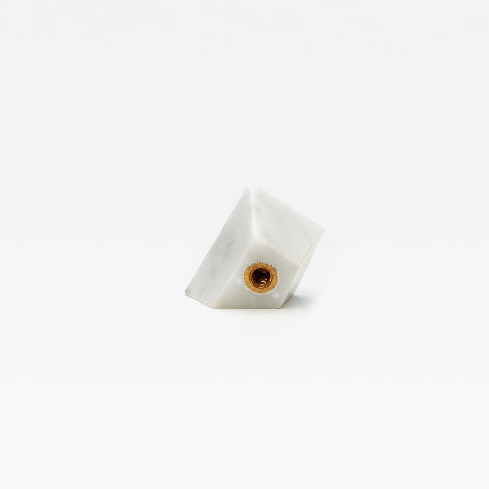 Carrara Marble Prism Cabinet Knob