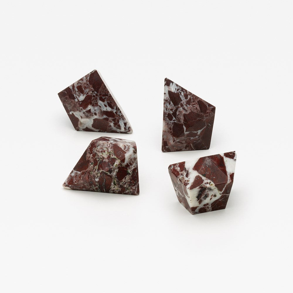Rosso Marble Prism Cabinet Knob