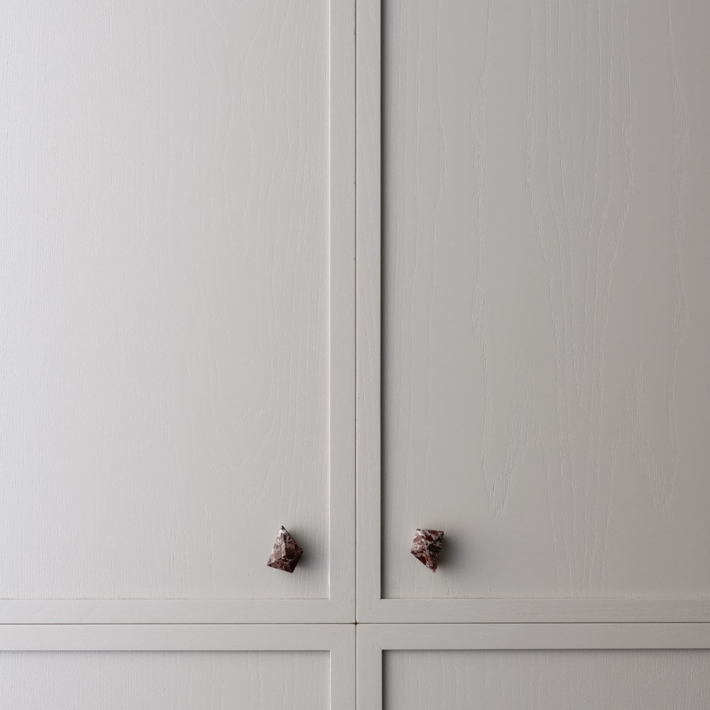 Rosso Marble Prism Cabinet Knob