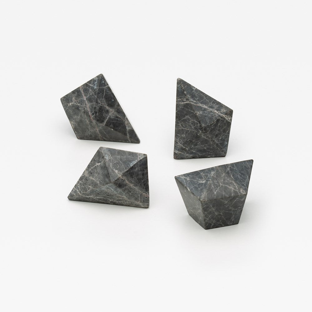 Tundra Grey Marble Prism Cabinet Knob