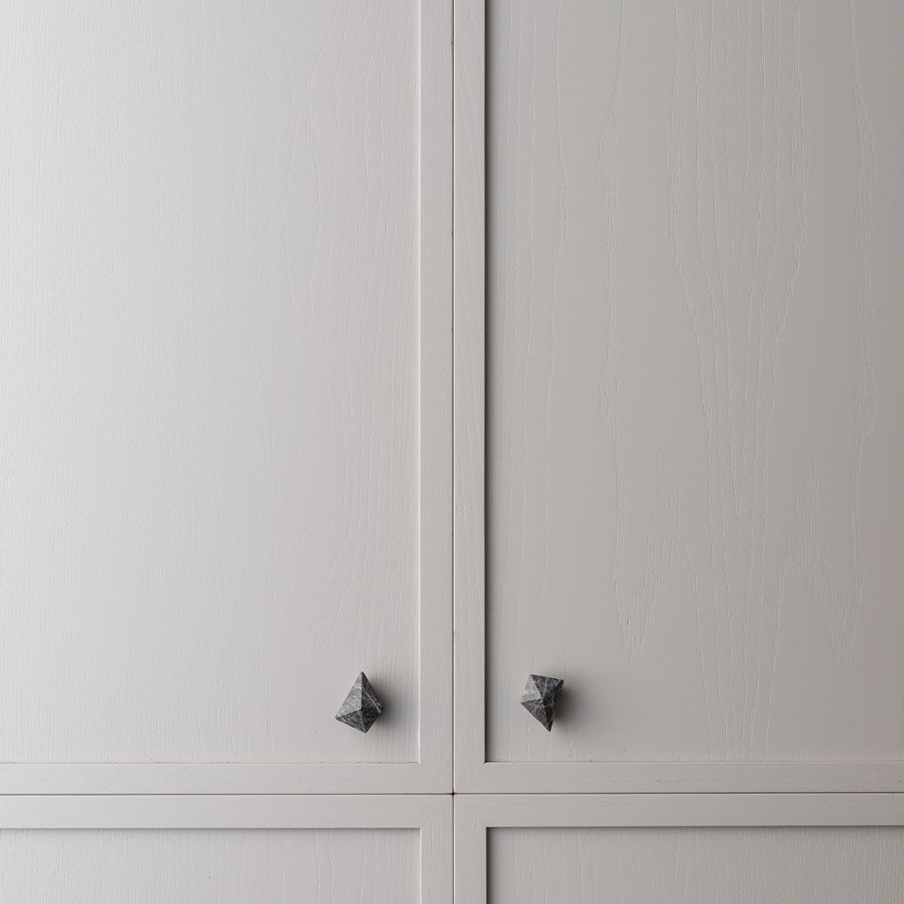 Tundra Grey Prism Marble Cabinet Knob