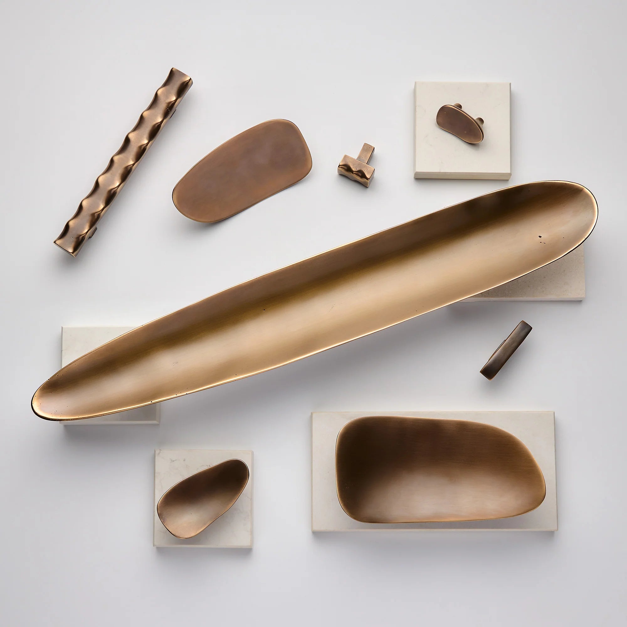 Darwin Waved Cabinet Knob, Solid Bronze