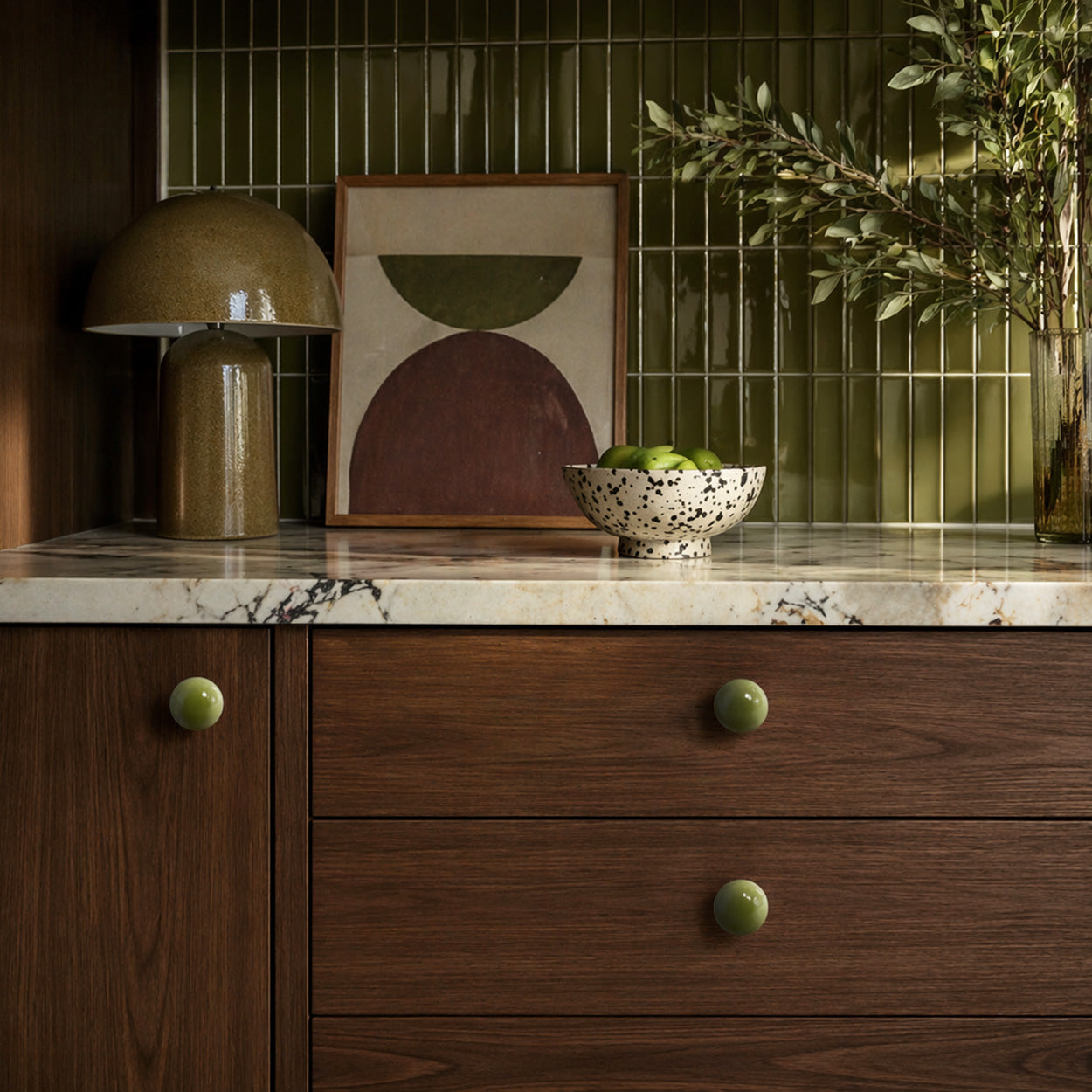 Poppy Colored Gloss Cabinet Knob