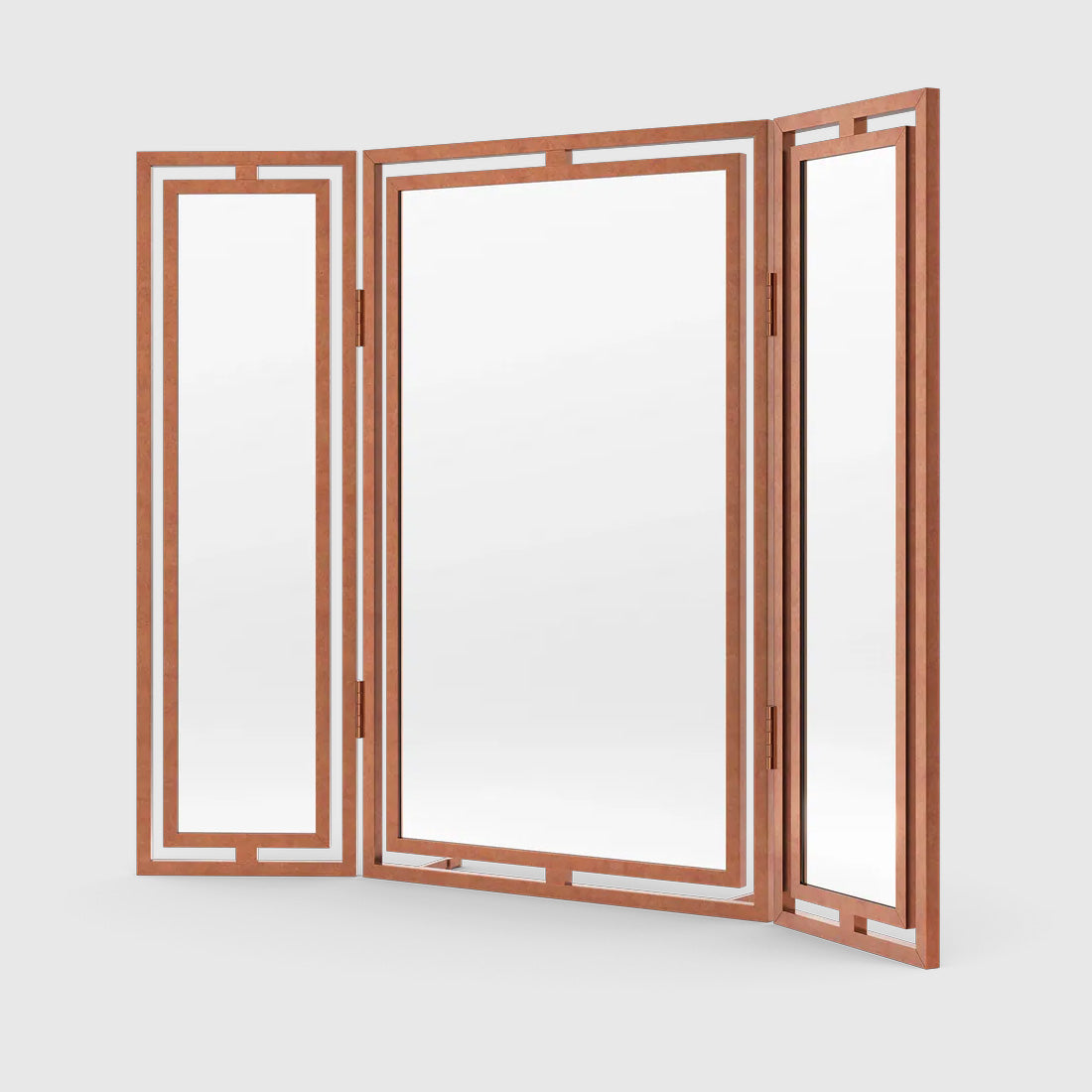 Claremont Solid Brass Paneled Dressing Table Mirror