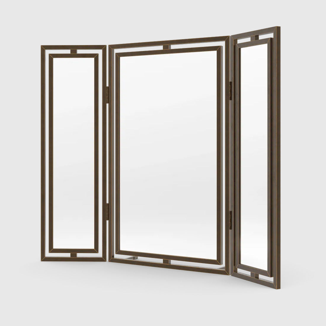 Claremont Solid Brass Paneled Dressing Table Mirror