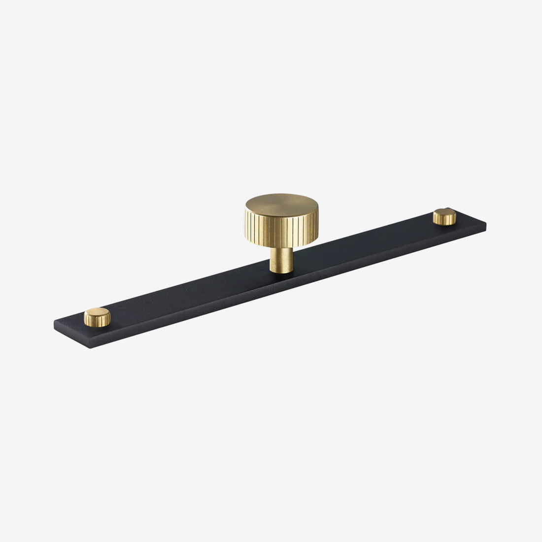 MIX Straight Knurled Cabinet Knob & Backplate - Split Finish