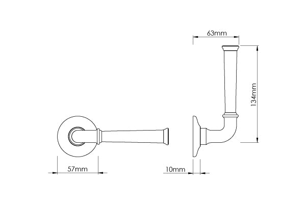 Grace Door Lever on Arc Rose