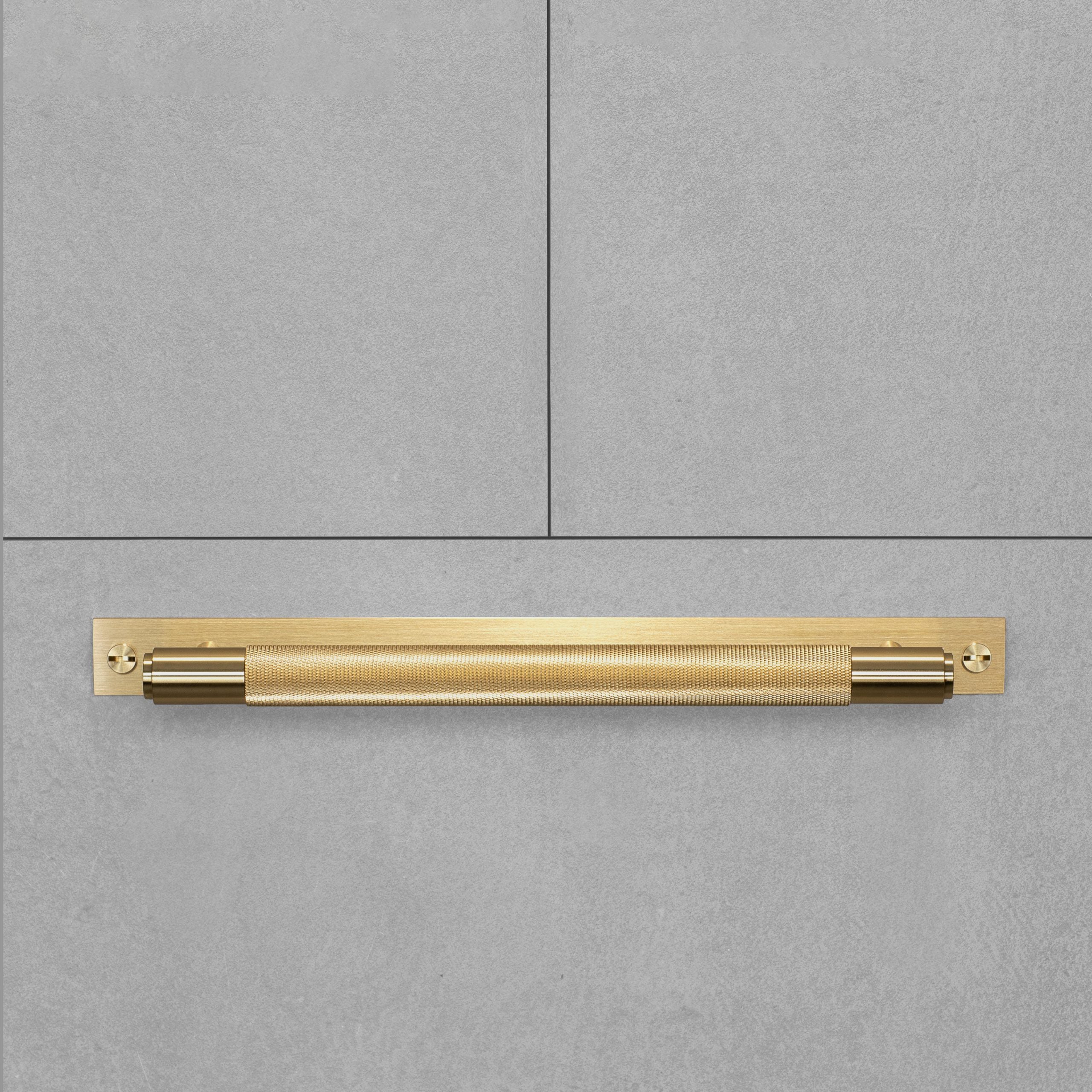 Cross Knurled Bar Cabinet Pull with Plate