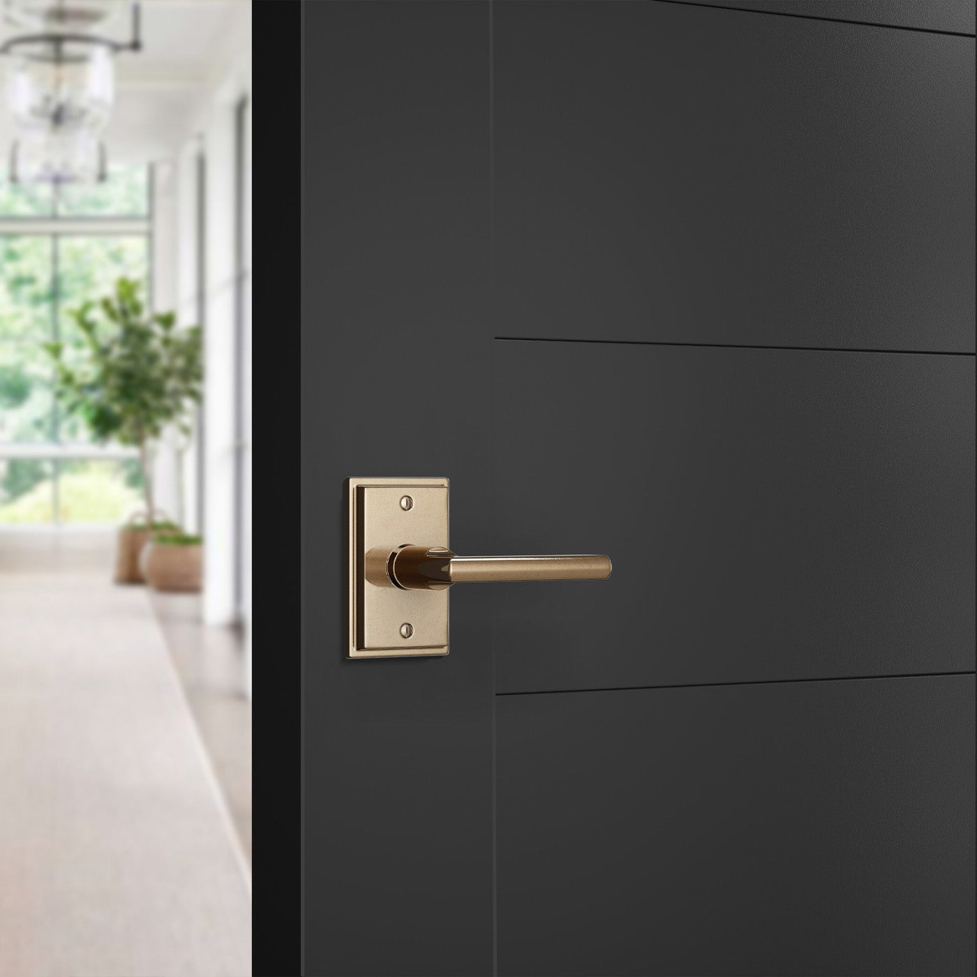 Builder Series Stepped Olympus Door Lever Set