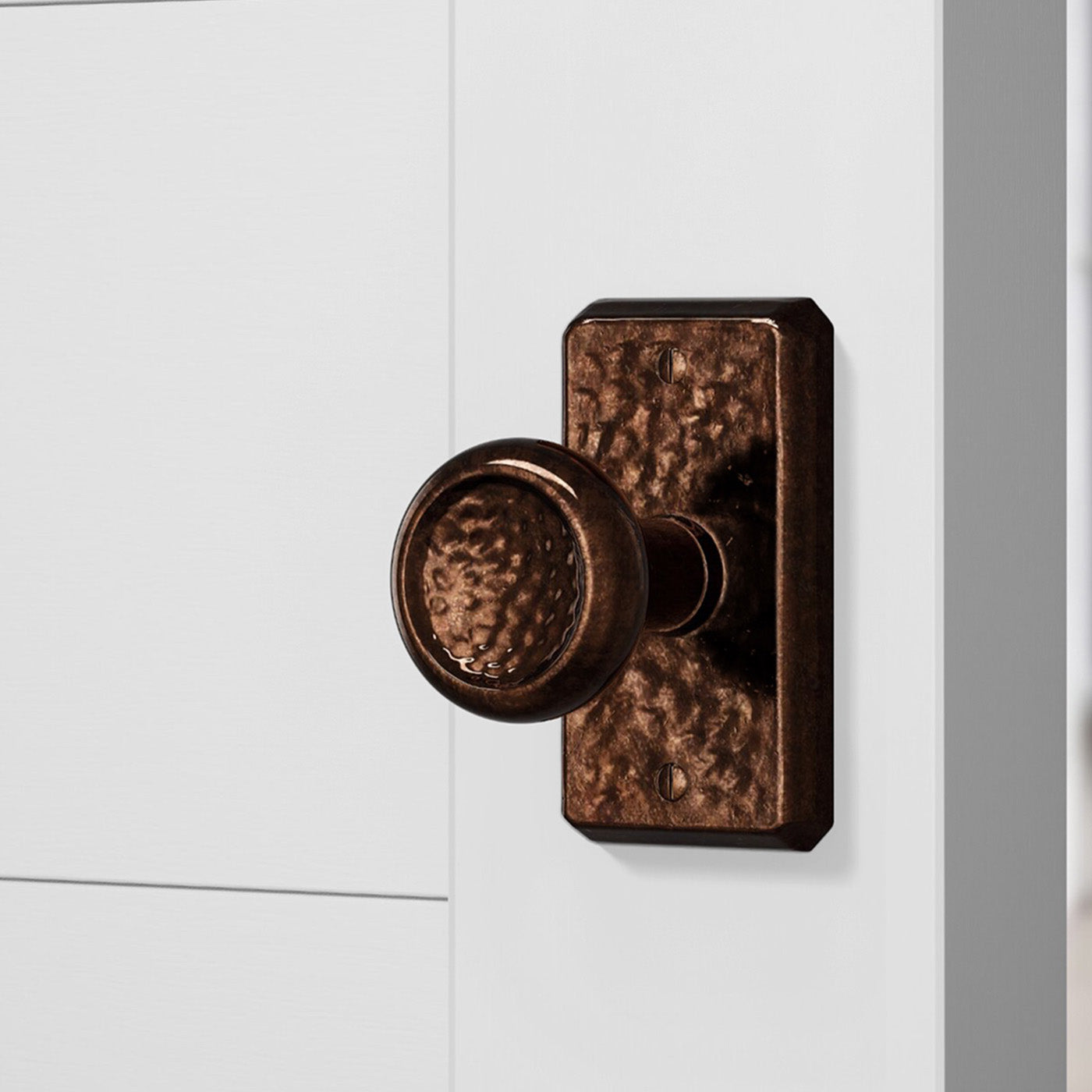 Smith Door Knob with Hammered Escutcheon
