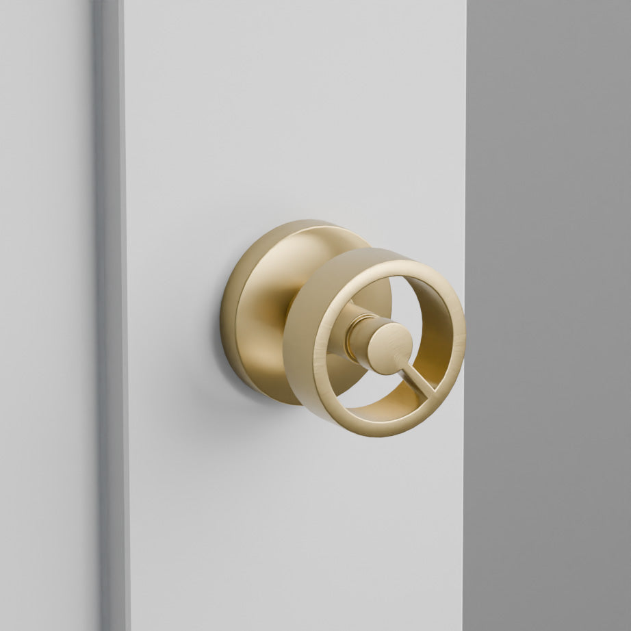 Spoke Door Knob with Disk Rosette
