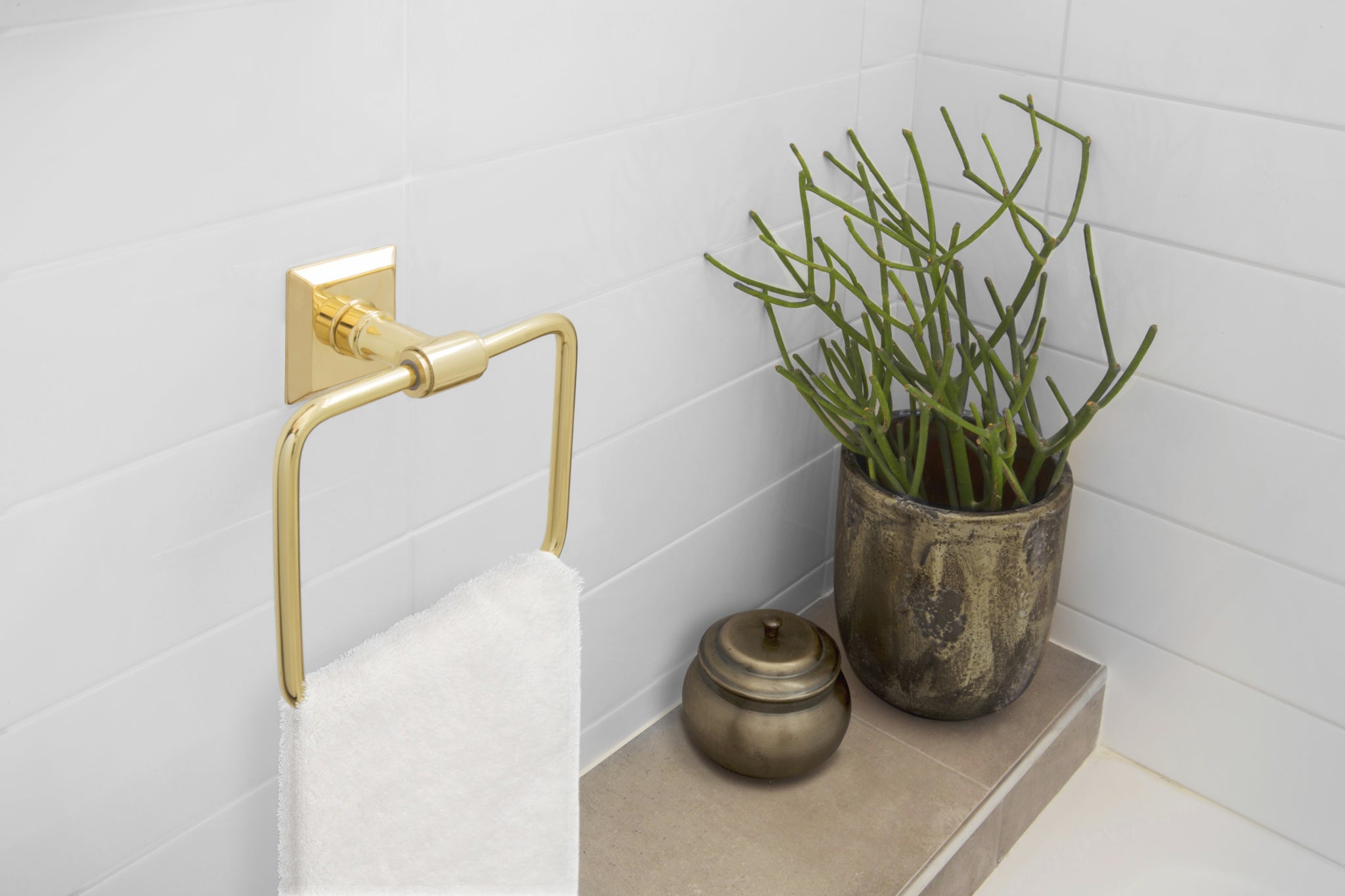 Transitional Towel Ring with Customizable Backplate