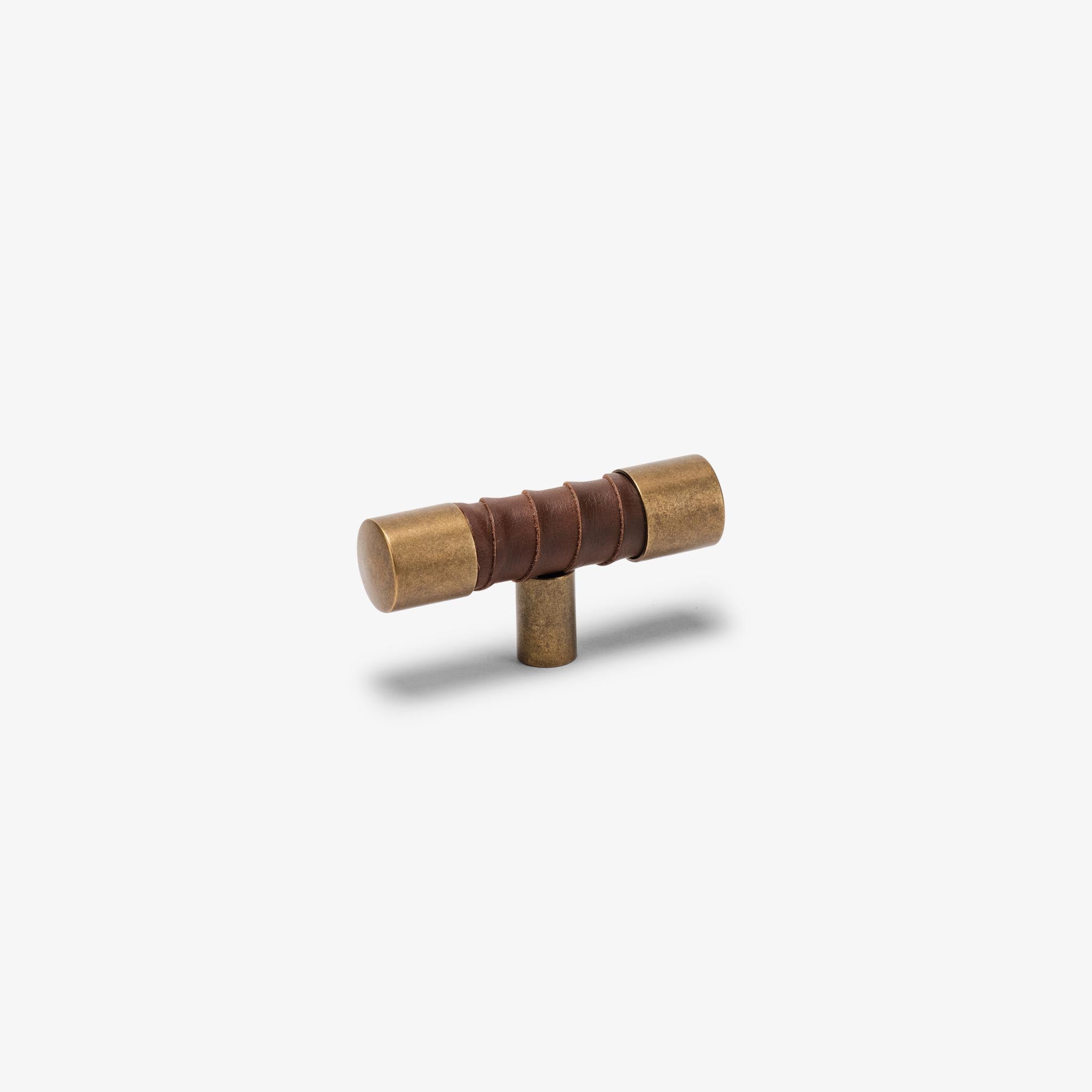 Lexington Leather Wrapped T Cabinet Knob
