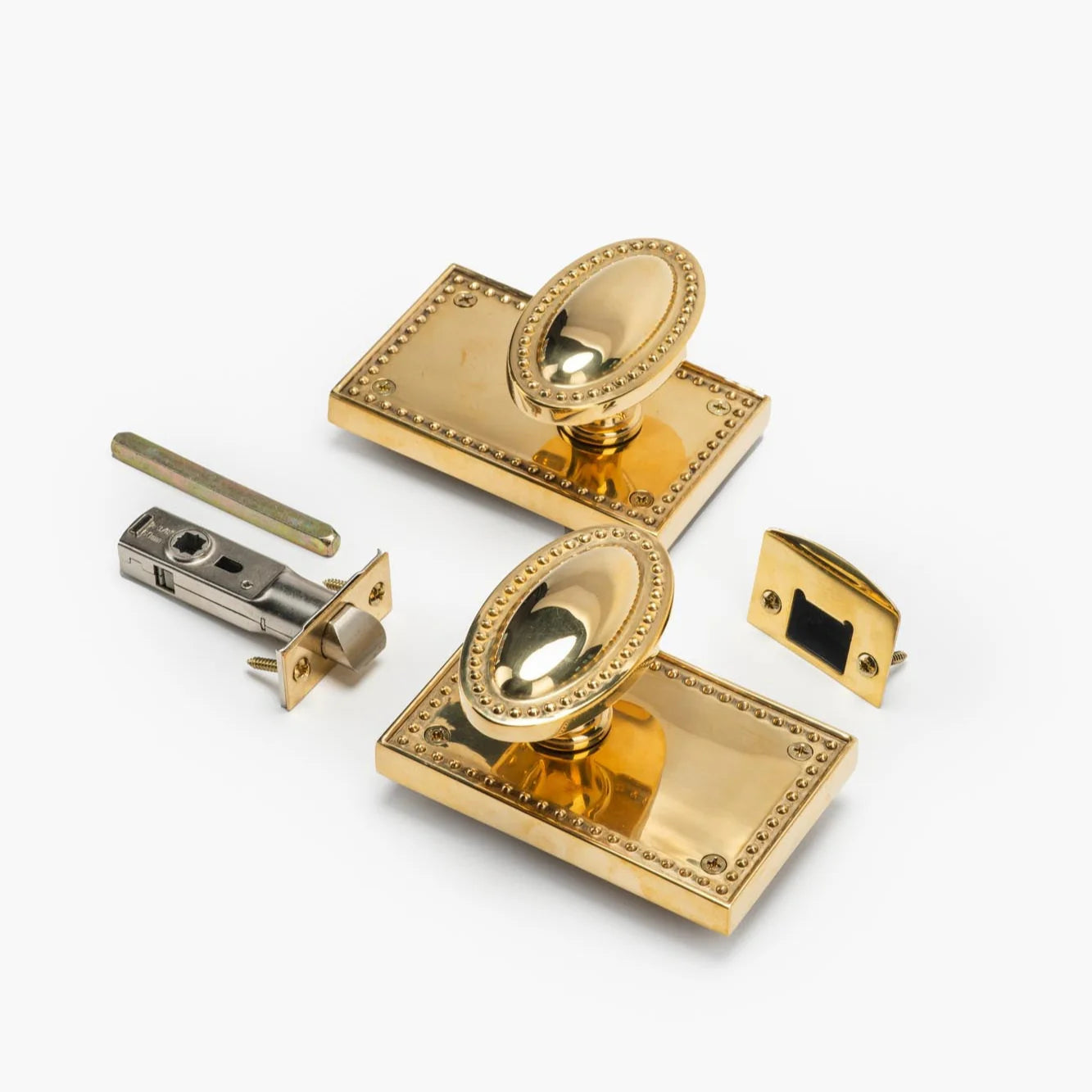 Louis Horizontal Passage Brass Door Knob Set