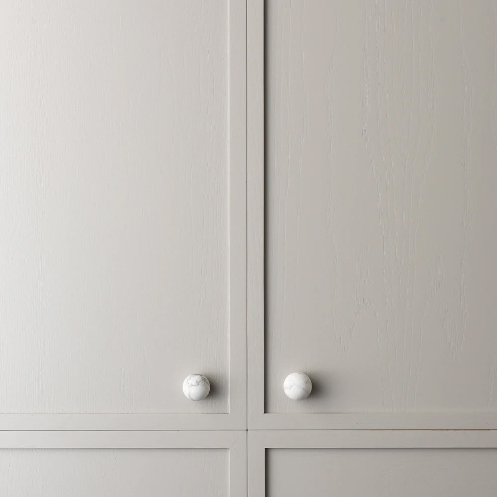 White Carrara Marble Hubble Cabinet Knob