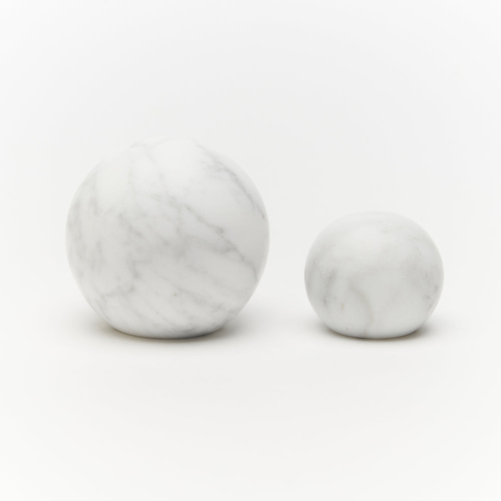White Carrara Marble Hubble Cabinet Knob