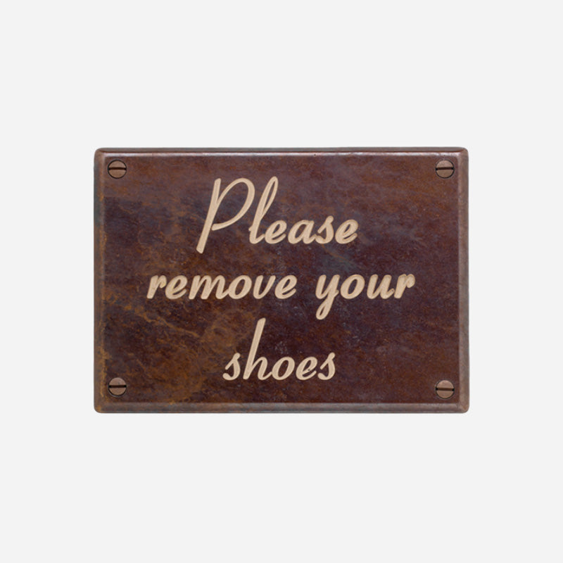 Please Remove Your Shoes Plaque