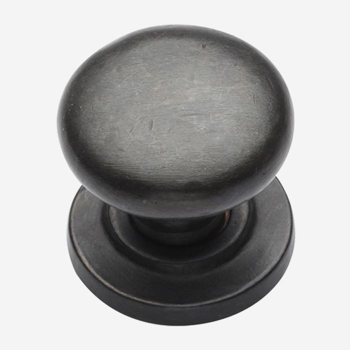 Solid Bronze Round Cabinet Knob with Backplate