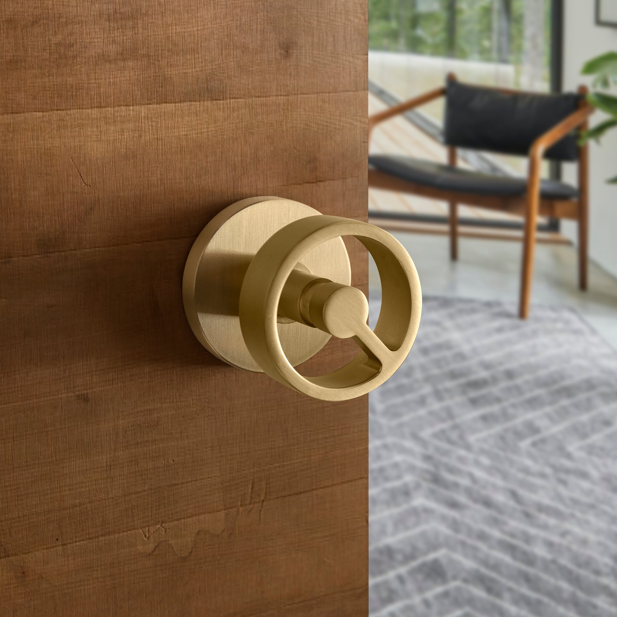 Spoke Door Knob with Disk Rosette