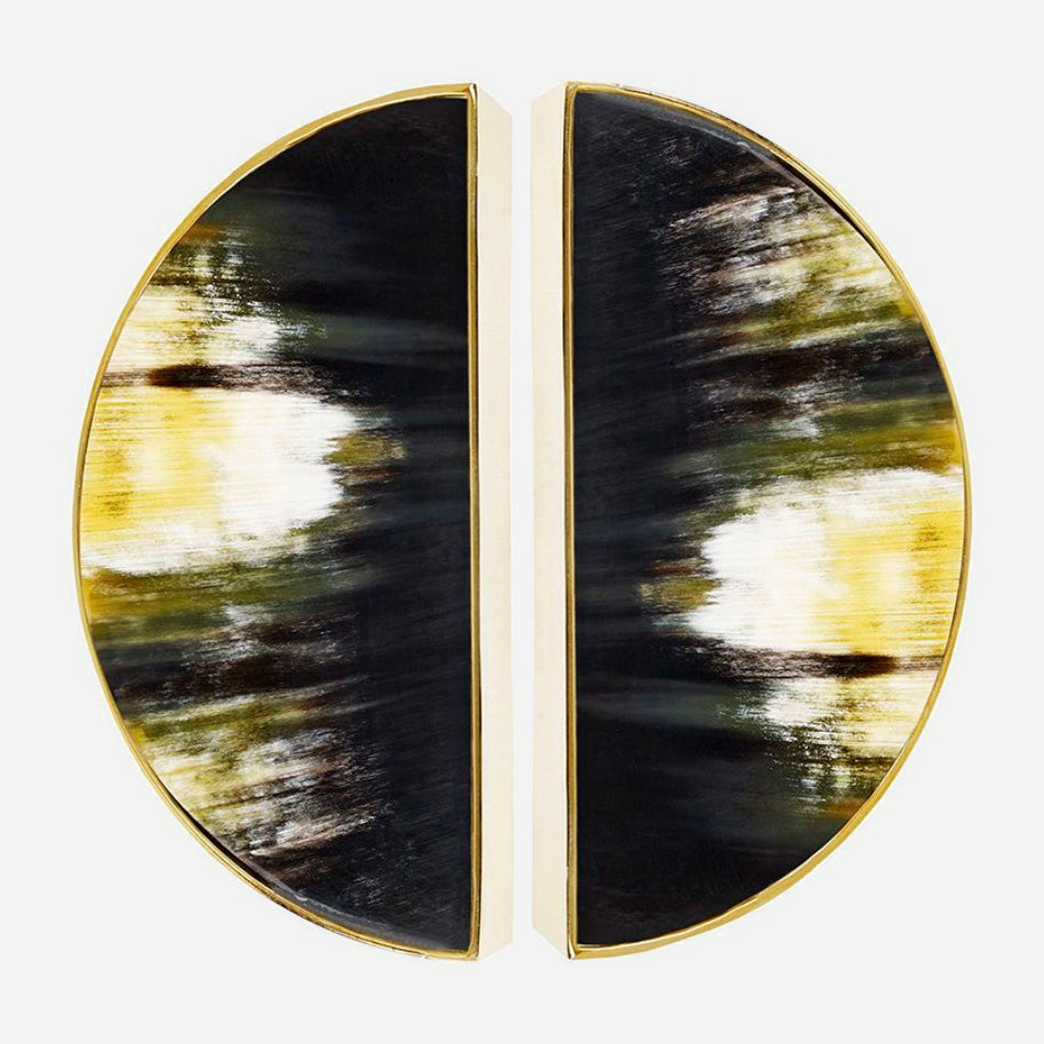 Becket Semi-Elilipse Horn Inlay Cabinet Pull