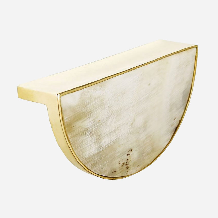 Becket Semi-Elilipse Horn Inlay Cabinet Pull