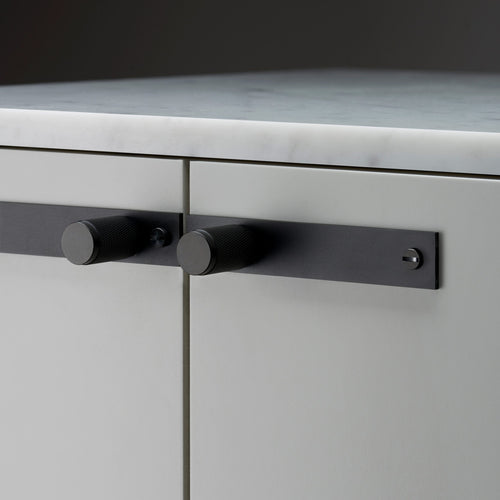 Cross Knurled Cabinet Knob and Backplate [PAIR]