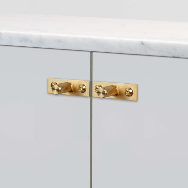 Linear Knurled Cabinet Knob and Backplate [PAIR]