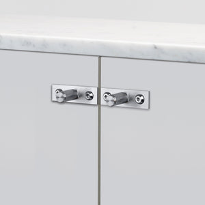 Linear Knurled Cabinet Knob and Backplate [PAIR]