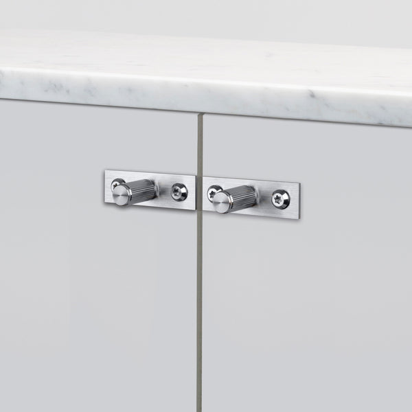 Linear Knurled Cabinet Knob and Backplate [PAIR]