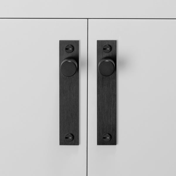 Cross Knurled Cabinet Knob and Backplate [PAIR]