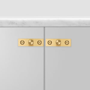 Linear Knurled Cabinet Knob and Backplate [PAIR]