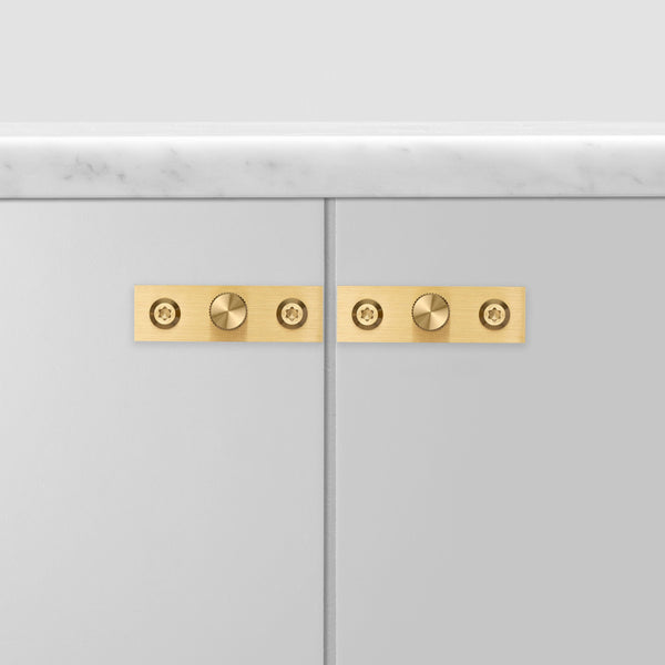 Linear Knurled Cabinet Knob and Backplate [PAIR]
