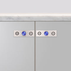 Linear Knurled Cabinet Knob and Backplate [PAIR]