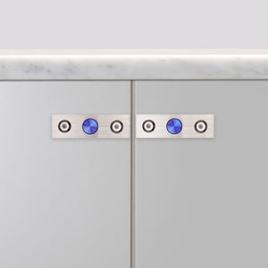 Linear Knurled Cabinet Knob and Backplate [PAIR]