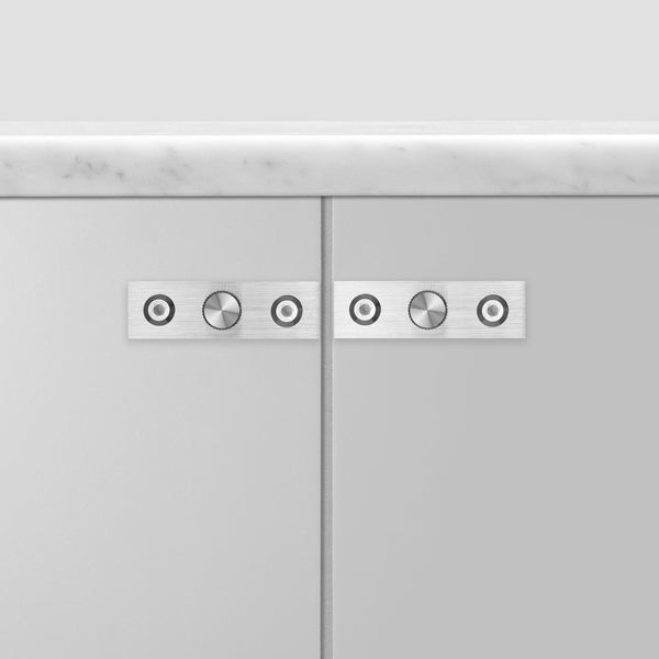 Linear Knurled Cabinet Knob and Backplate [PAIR]