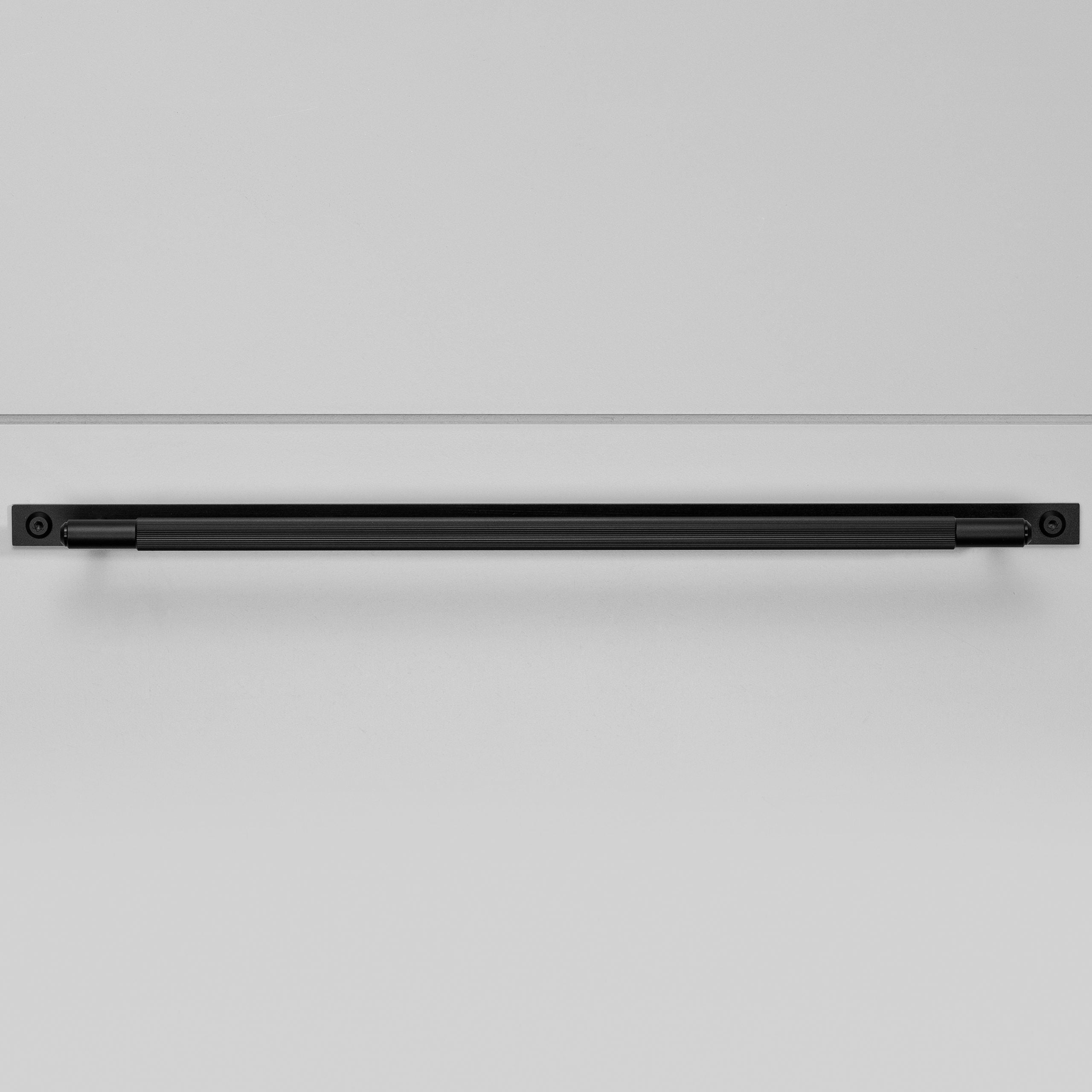 Linear Knurled Bar Cabinet Pull and Backplate