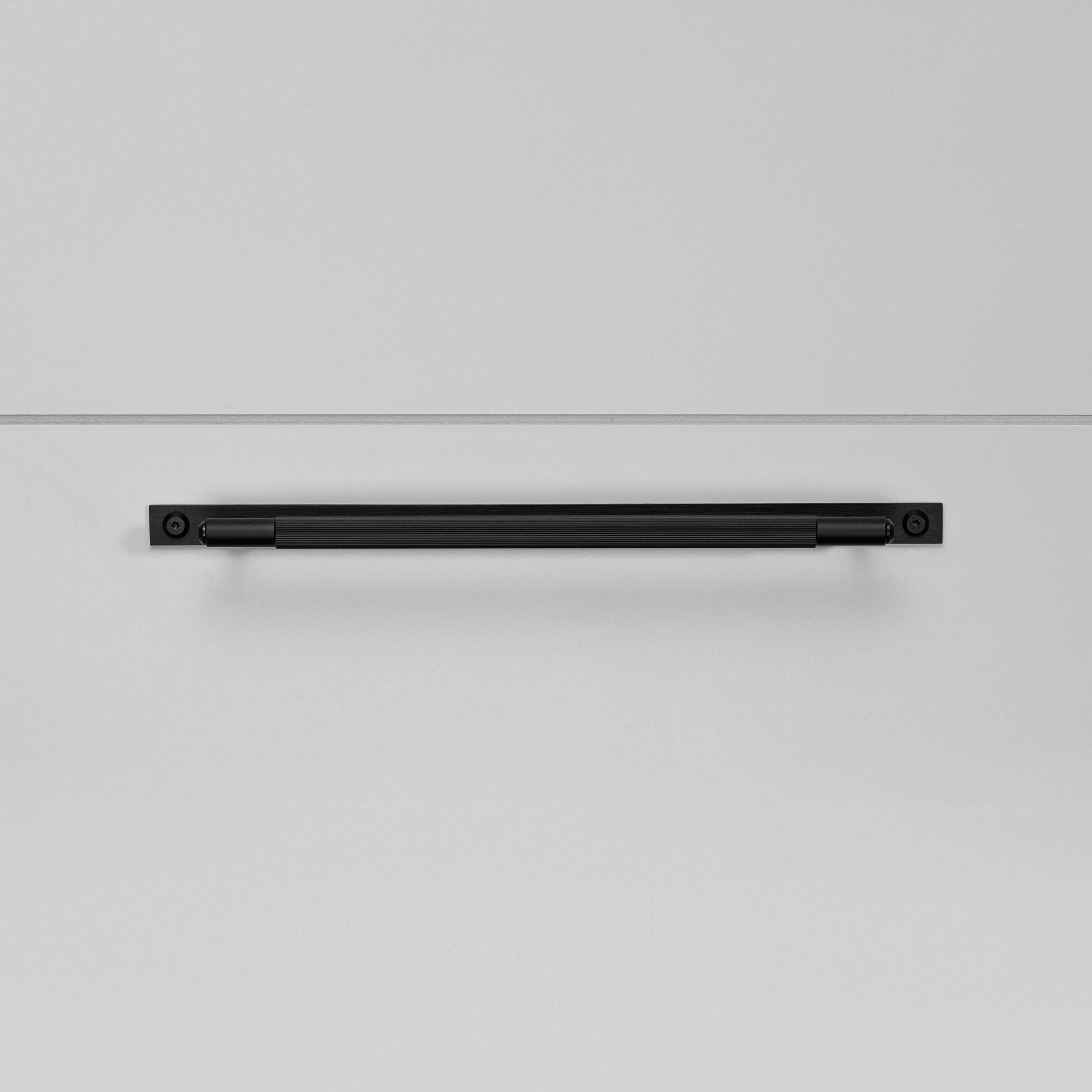 Linear Knurled Bar Cabinet Pull and Backplate