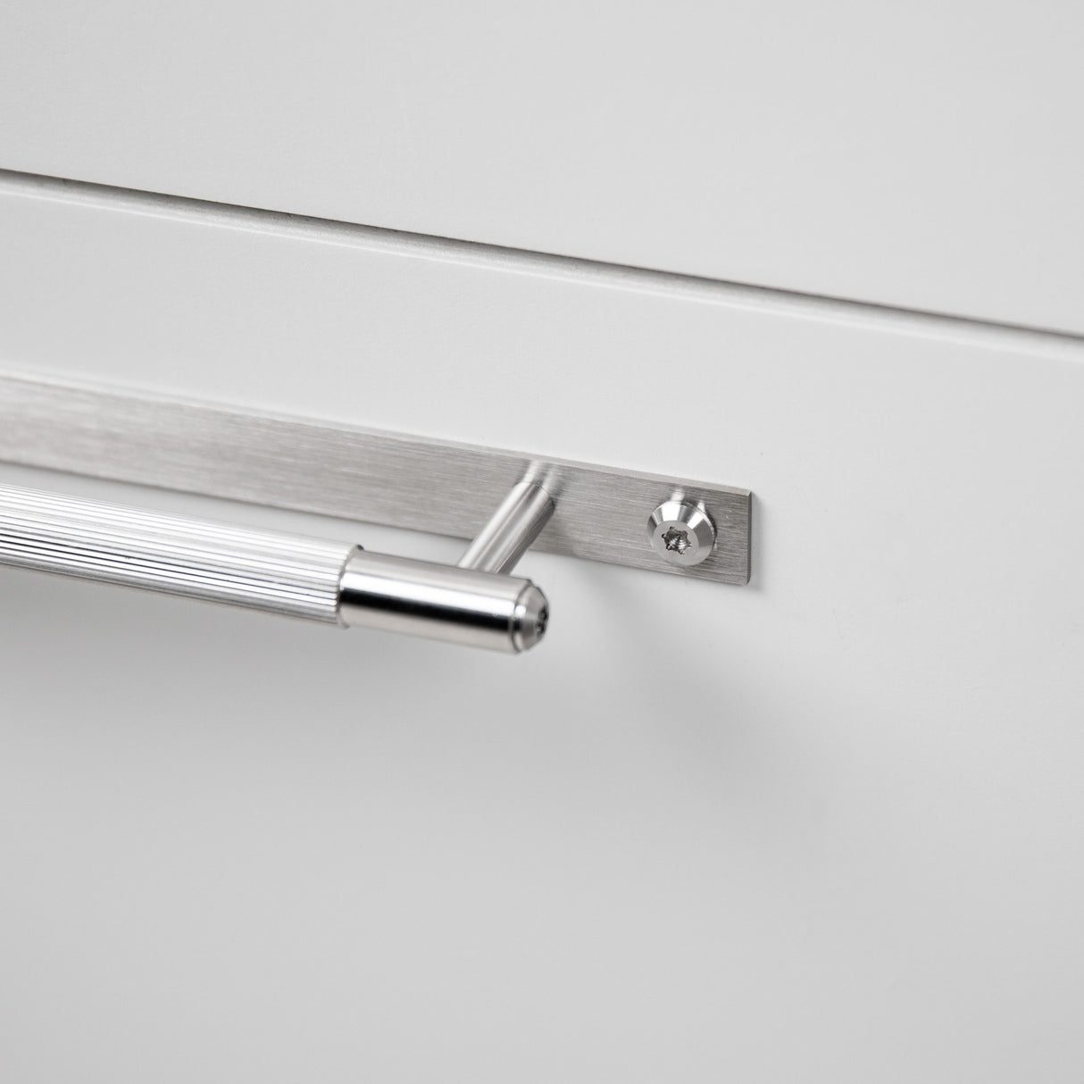 Linear Knurled Bar Cabinet Pull and Backplate