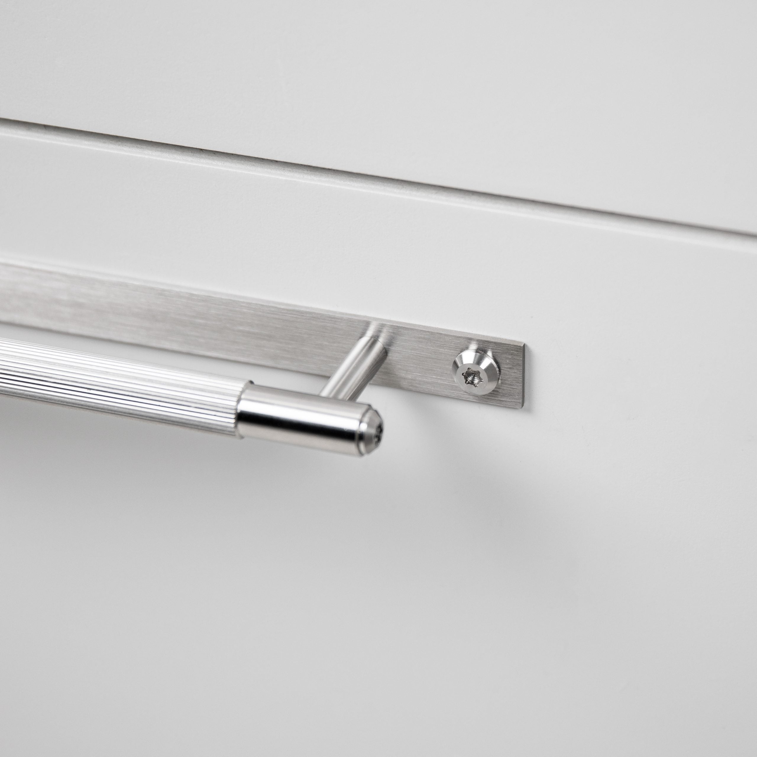 Linear Knurled Bar Cabinet Pull and Backplate