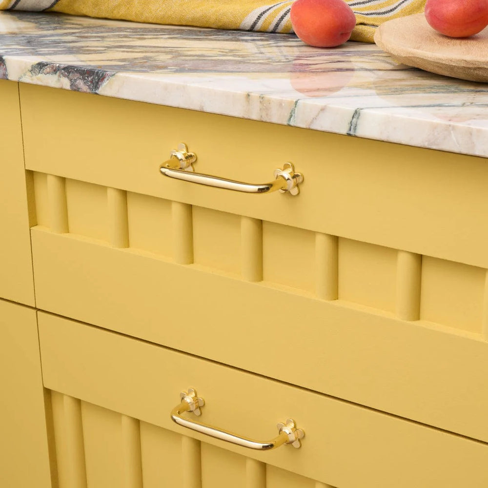 Grayson Cabinet Pull and Flower Backplates
