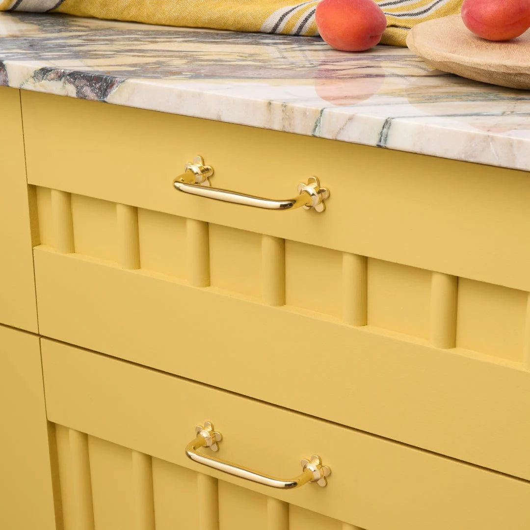 Grayson Cabinet Pull and Flower Backplates