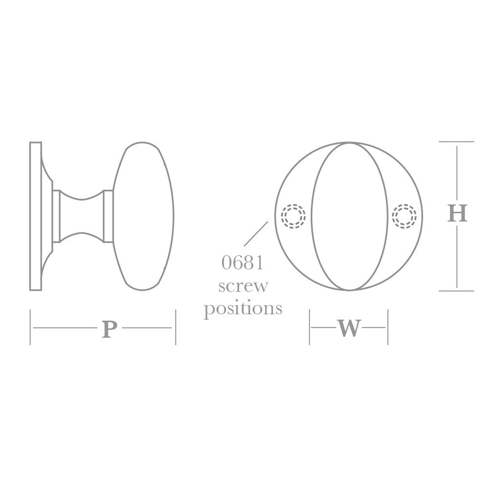 Oval Face Fixed 0681 Cabinet Knob