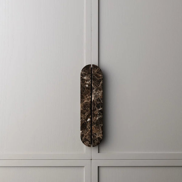 Emperador Marble Large Dot Handle [Pair]