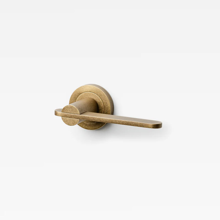 Intersect Solid Brass Door Lever